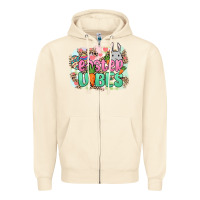 Sandshell Easter vibes Easter Day Zipper Hoodie - HowdyJamesFarm