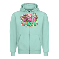 Seafoam Easter vibes Easter Day Zipper Hoodie - HowdyJamesFarm