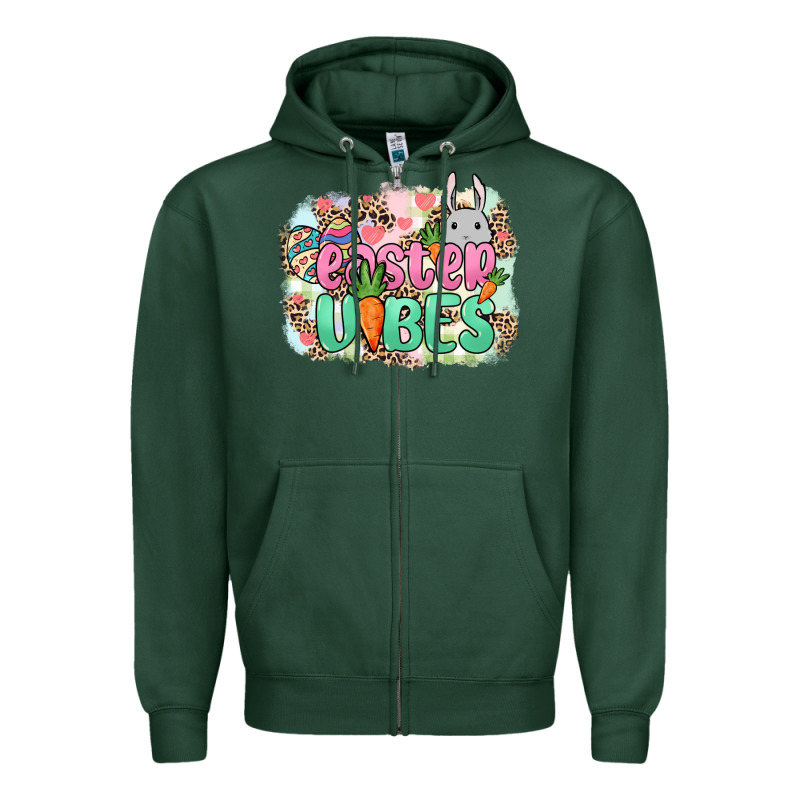 Easter Vibes Easter Day Zipper Hoodie by HowdyJamesFarm | Teevron