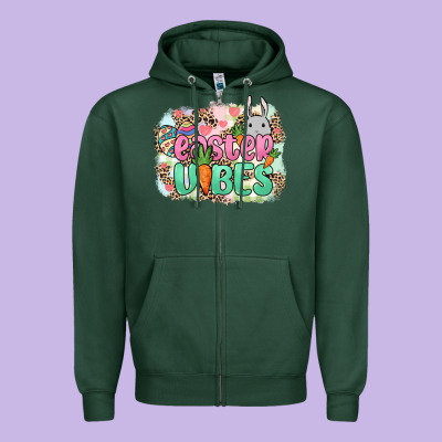 Easter Vibes Easter Day Zipper Hoodie Designed By Howdyjamesfarm