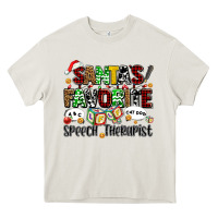 Cream santas favorite speech therapist Heavy Core Tee - AdoDesignShop