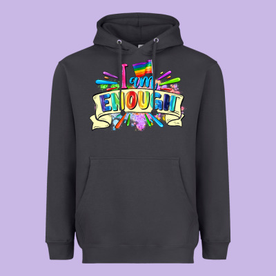 I Am Enough Heavyweight Hoodie Designed By Fadigitalartstudio