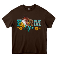 Chocolate Brown Western Farm Life Rooster Head Heavy Core Tee - LillyAllenDesigns