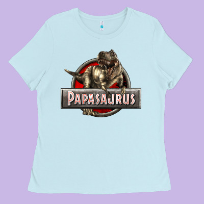 Papasaurus T-rex Ladies Tee Designed By Lillyallendesigns