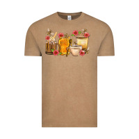 Vintage Coffee Honey And Bee With Flower Coffee Cup Vintage Tee - BundleAndBundleShop