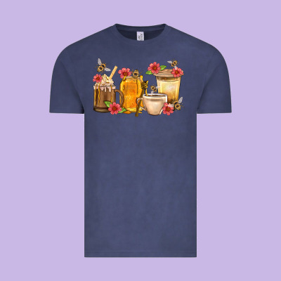 Honey And Bee With Flower Coffee Cup Vintage Tee Designed By Bundleandbundleshop