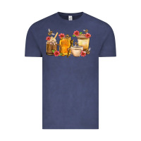 Vintage Denim Honey And Bee With Flower Coffee Cup Vintage Tee - BundleAndBundleShop