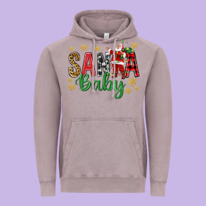 Santa Baby With Santa Vintage Hoodie Designed By Bundleandbundleshop