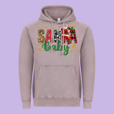 Santa Baby With Santa Vintage Hoodie Designed By Bundleandbundleshop