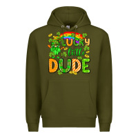 Army Green St. Patrick's Lucky little dude Premium Hoodie - OliviaCreatesArt