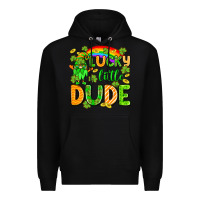 Black St. Patrick's Lucky little dude Premium Hoodie - OliviaCreatesArt