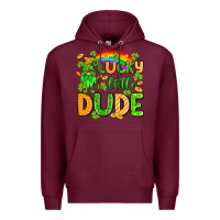 Burgundy St. Patrick's Lucky little dude Premium Hoodie - OliviaCreatesArt