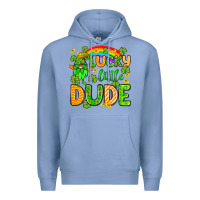 Colony Blue St. Patrick's Lucky little dude Premium Hoodie - OliviaCreatesArt