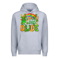 Heather Grey St. Patrick's Lucky little dude Premium Hoodie - OliviaCreatesArt