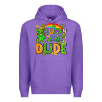 Purple St. Patrick's Lucky little dude Premium Hoodie - OliviaCreatesArt