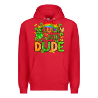 Red St. Patrick's Lucky little dude Premium Hoodie - OliviaCreatesArt