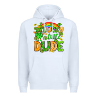 White St. Patrick's Lucky little dude Premium Hoodie - OliviaCreatesArt