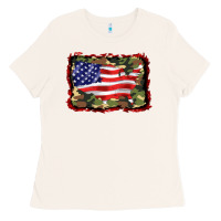 Bone distressed american flag Ladies Tee - BarkalooDesign