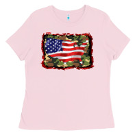 Distressed American Flag Ladies Tee | Teevron