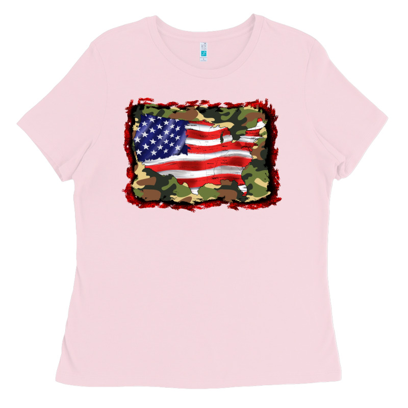 Distressed American Flag Ladies Tee by BarkalooDesign | Teevron