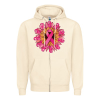 Sandshell Cancer ribbon sunflower Cancer Awareness Zipper Hoodie - HowdyJamesFarm