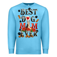 Ocean Blue Best dog mom ever Mother's Day Premium Sweatshirt - FaDigitalArtStudio