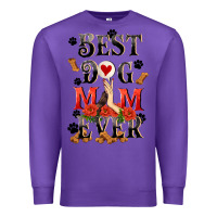 Purple Best dog mom ever Mother's Day Premium Sweatshirt - FaDigitalArtStudio