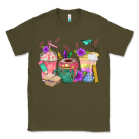 Army Green School Girl Coffee Cup Bbs Classic Tee - BundleAndBundleShop
