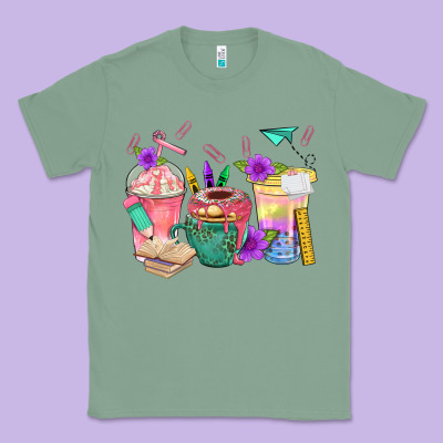 School Girl Coffee Cup Bbs Classic Tee Designed By Bundleandbundleshop