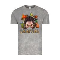 Cloud Rock Camping Braid Hair Woman With Fire Bbs Vintage Tee - BundleAndBundleShop
