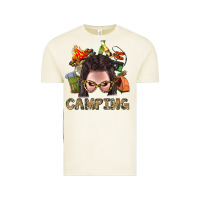 Vintage Arctic Camping Braid Hair Woman With Fire Bbs Vintage Tee - BundleAndBundleShop