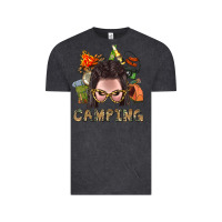Vintage Black Camping Braid Hair Woman With Fire Bbs Vintage Tee - BundleAndBundleShop