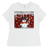 White christmas snowman tumbler Ladies Tee - Jasminsmagicworld