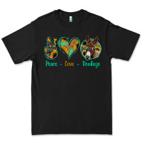 Black Peace Love Donkeys Premium Tee - Jasminsmagicworld