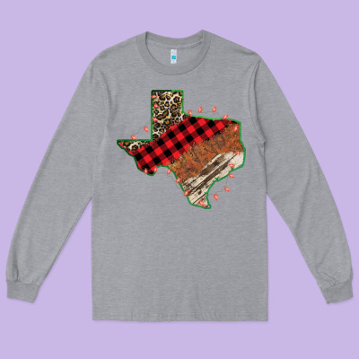 Christmas Texas Long Sleeve Tee Designed By Bettercallsaul