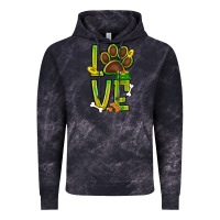 Cloud Black Tie dye St. Patrick's Day love dog paw Vintage Hoodie - BundleAndBundleShop