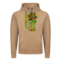 Vintage Coffee Tie dye St. Patrick's Day love dog paw Vintage Hoodie - BundleAndBundleShop