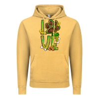 Vintage Mustard Tie dye St. Patrick's Day love dog paw Vintage Hoodie - BundleAndBundleShop