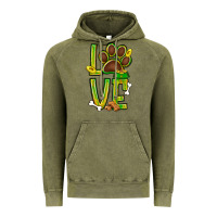 Vintage Olive Tie dye St. Patrick's Day love dog paw Vintage Hoodie - BundleAndBundleShop