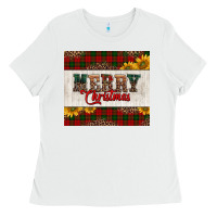 White merry Christmas sunflowers Ladies Tee - Jasminsmagicworld