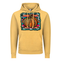 Vintage Mustard leopard pumpkin with serape background Vintage Hoodie - RanaPortraitStore