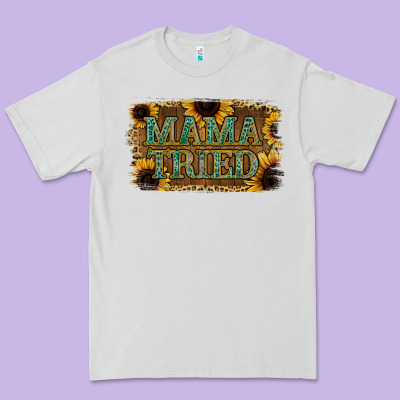 Sunflower Leopard Mama Tried Premium Tee Designed By Jasminsmagicworld