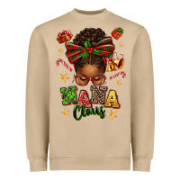Mushroom Nana Claus Afro Messy Bun Heavyweight Sweatshirt - texasbilliewilder