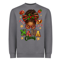 Storm Nana Claus Afro Messy Bun Heavyweight Sweatshirt - texasbilliewilder