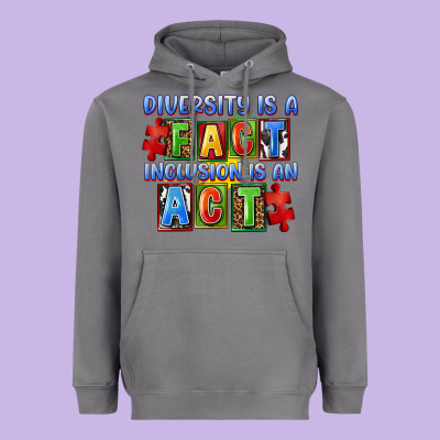 Diversity Is A Fact Inclusion Is An Act Heavyweight Hoodie Designed By Fadigitalartstudio
