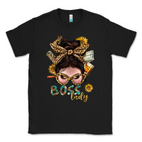 Black Western Messy Bun Boss Lady With Money Classic Tee - BundleAndBundleShop