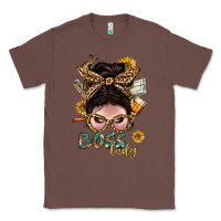 Chestnut Western Messy Bun Boss Lady With Money Classic Tee - BundleAndBundleShop