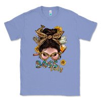 Colony Blue Western Messy Bun Boss Lady With Money Classic Tee - BundleAndBundleShop