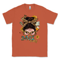 Copper Western Messy Bun Boss Lady With Money Classic Tee - BundleAndBundleShop