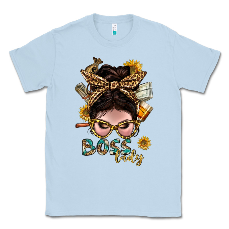 Western Messy Bun Boss Lady With Money Classic Tee by BundleAndBundleShop | Teevron